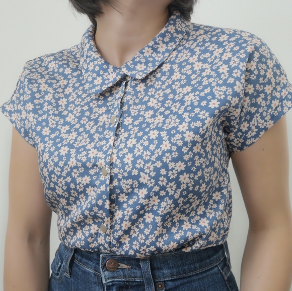 Blouse/top/chemise XS handmade Le comptoir de Pauline NEW 100% organic cotton - Picture 1 of 7